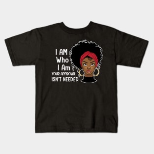 Black Queen Lady Curly Natural Afro African American Ladies Kids T-Shirt